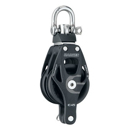 Harken 45mm Aluminum Element Double Block — Swivel, Becket Harken 45mm Aluminum Element Double Block — Swivel, Becket
