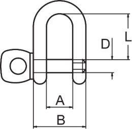 AS Straight D-shackle, short 12