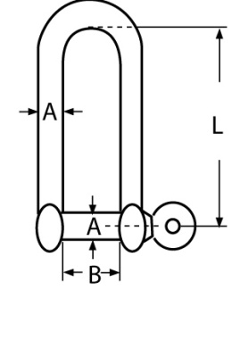 AS Straight D-shackle, long 10