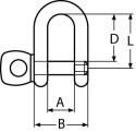 AS Straight D-shackle with captive pin 12