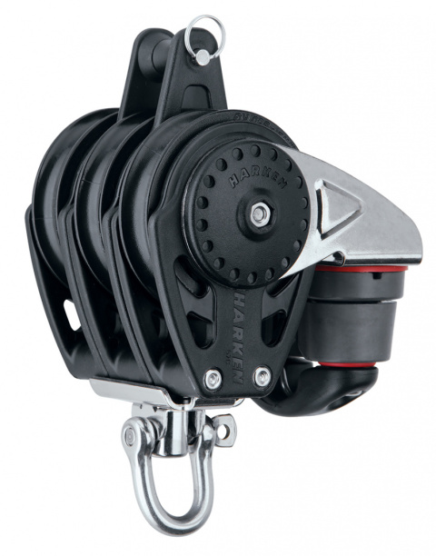 Harken 57mm Triple Block — Swivel, Becket, Cam Cleat