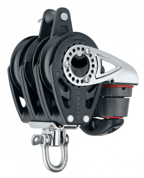 Harken 57mm Triple Ratchet Block — Swivel, Becket, Cam Cleat Harken 57mm Triple Ratchet Block — Swivel, Becket, Cam Cleat