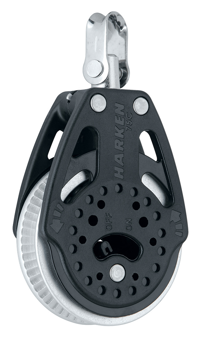 Harken 75mm Ratchet Block — Swivel, 2x Grip Harken 75mm Ratchet Block — Swivel, 2x Grip