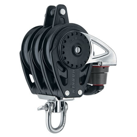 Harken 75mm Triple Block — Swivel, Becket, Cam Cleat