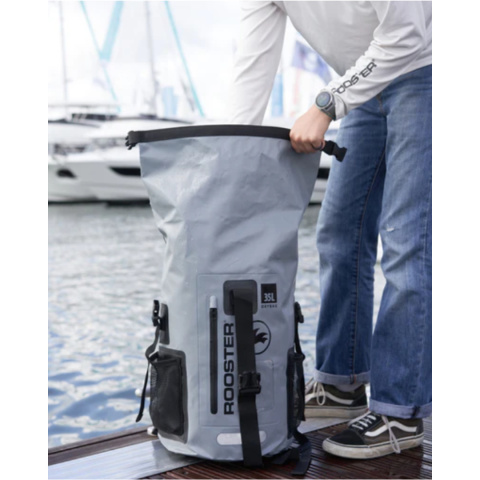 Rooster Waterproof Roll Top Backpack Gray 35L Rooster Waterproof Roll Top Backpack Gray 35L