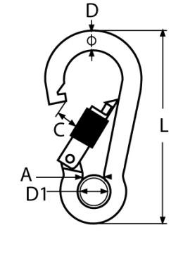 Screw-Lock Carabiner with Thimble 6x60 mm
