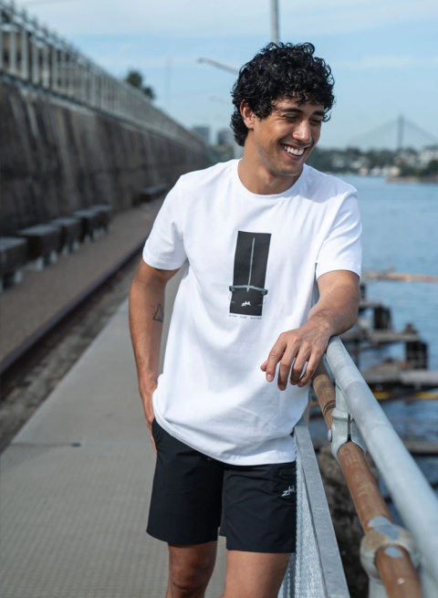 Zhik T-shirt Photo Print Cotton Men's White Zhik T-shirt Photo Print Cotton Men's White